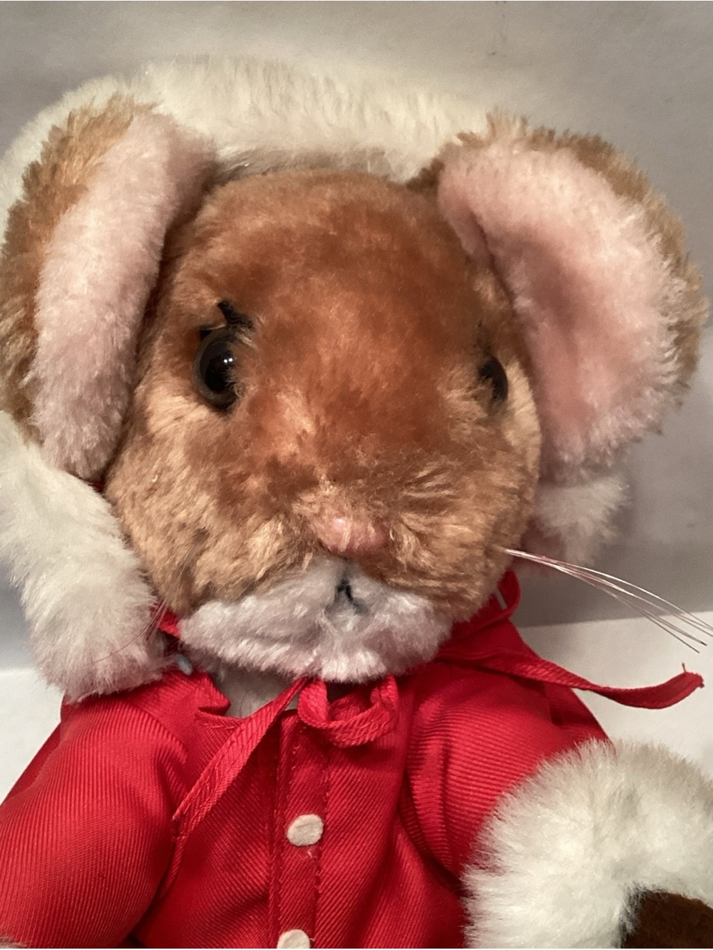 Dakin Merry Mouse VTG 1981 Plush Pricilla Hillman Christmas Red Coat Fur Trim 9”